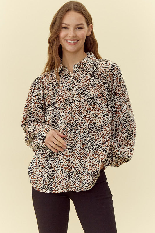 The Leora Leopard Blouse