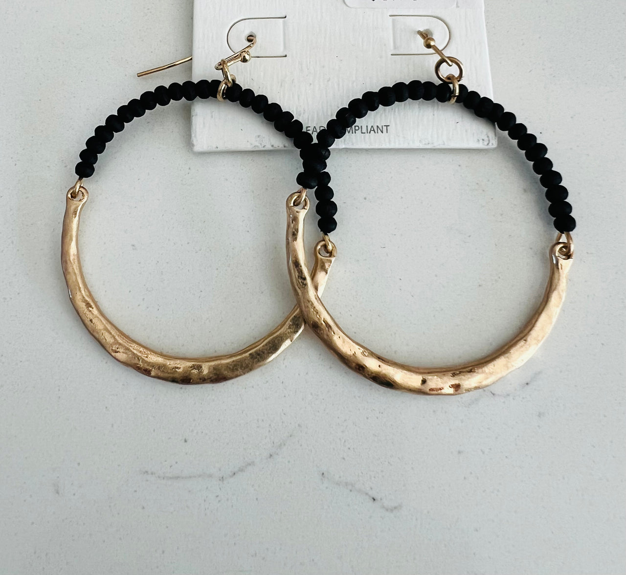 Beaded  w/ Gold Earrings