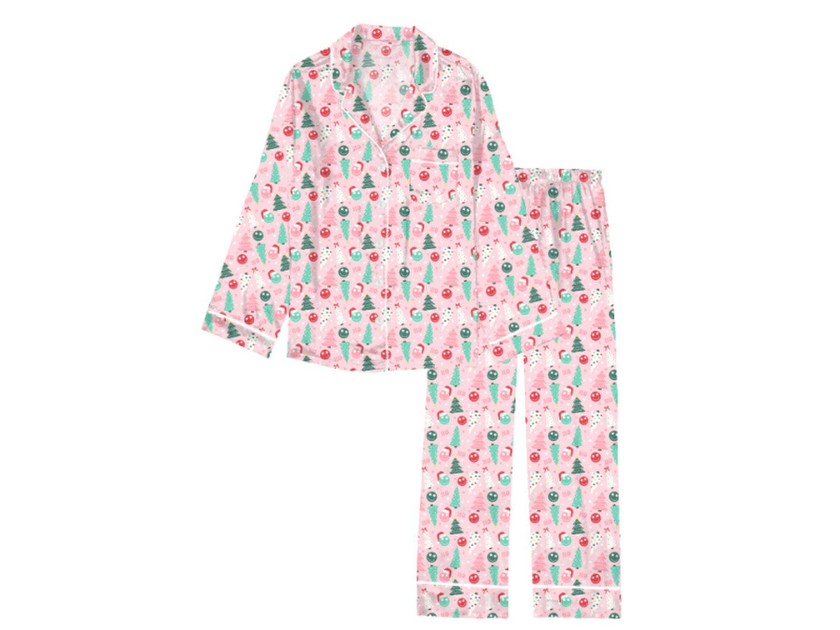 Happy It's Christmas Silky Pajama Set