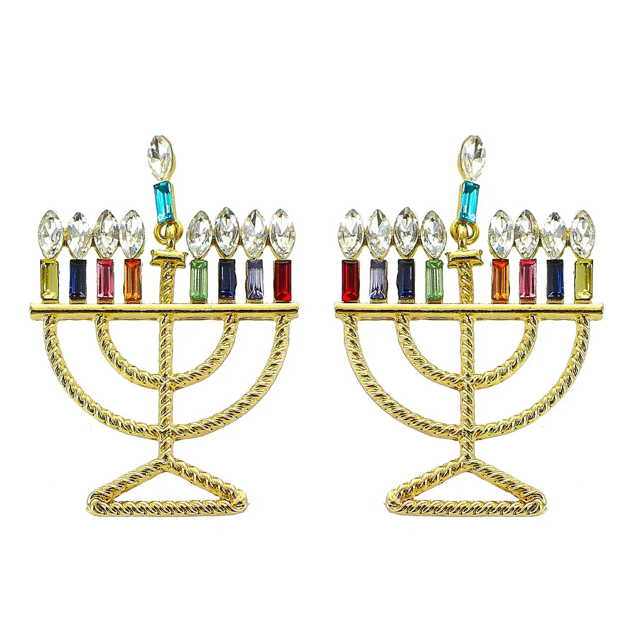 Menorah Earrings