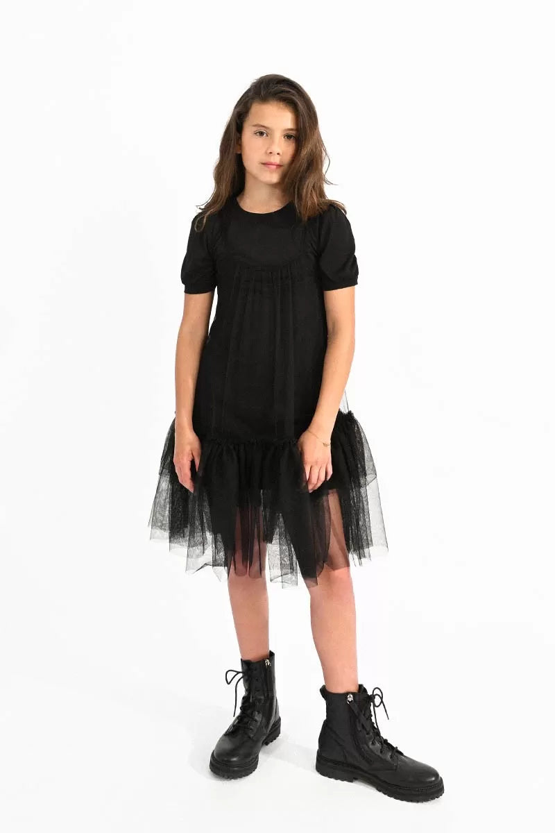 Dress with Tulle and Gathers