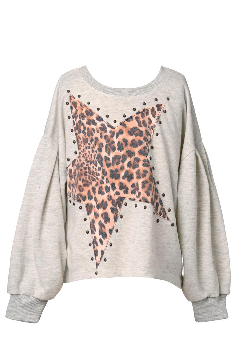 Hannah Banana Leopard Star Sweatshirt