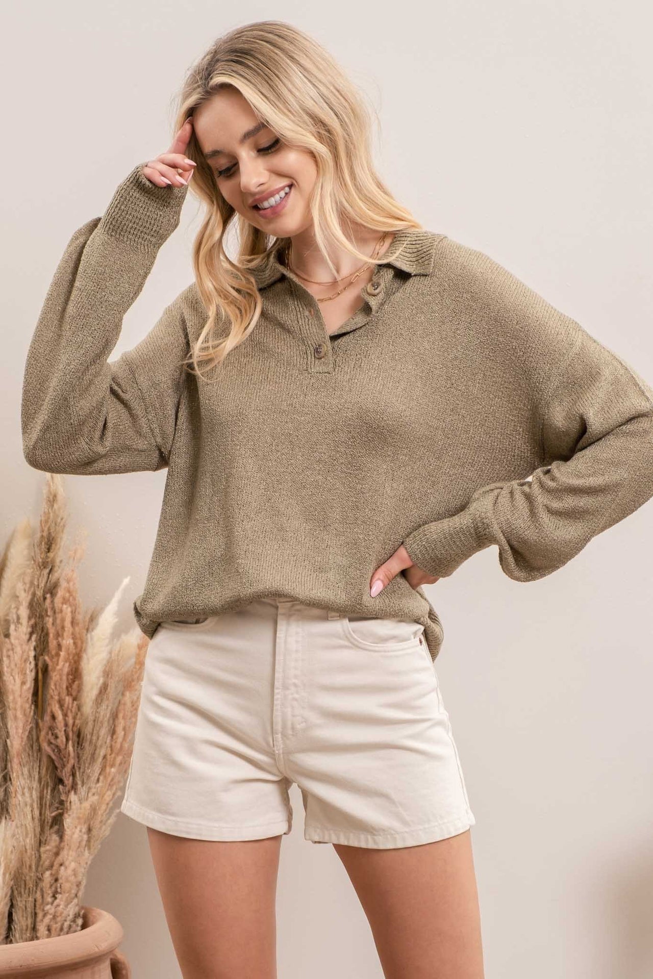 The Olive Collared Sweater