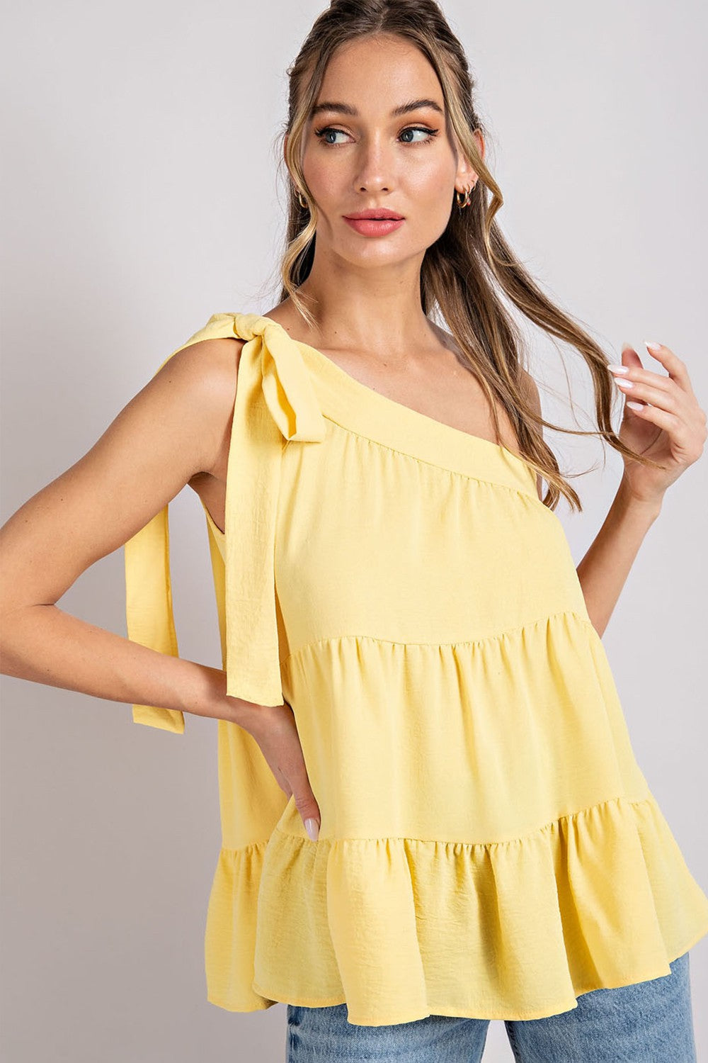 The Annie One Shoulder Tiered Top