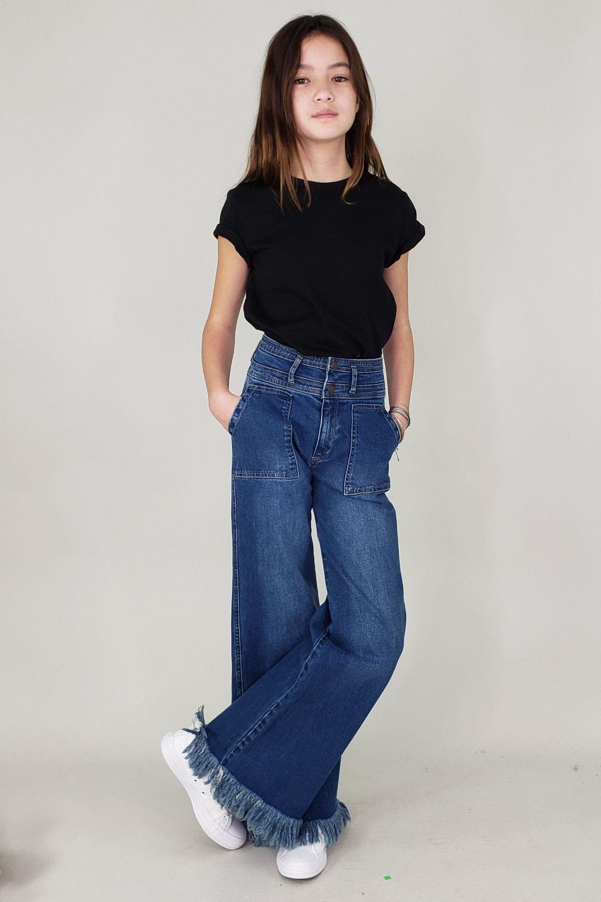 Tractr Relaxed Wide Leg Jeans