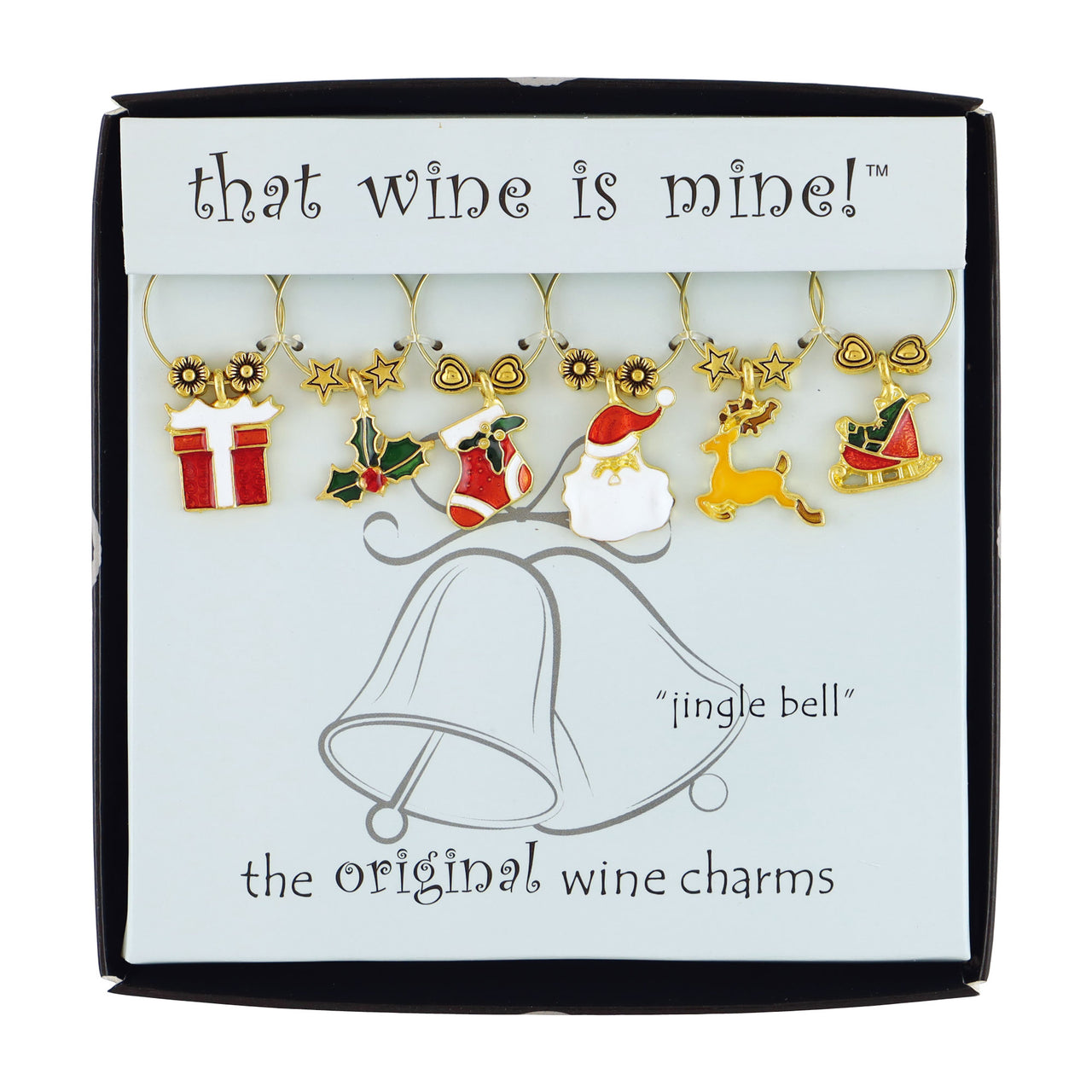 6 Piece Jingle Bell Wine Charm Set