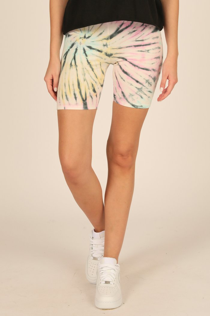 Ocean Drive Women's Pastel Subtle Swirl Tie Dye Biker Shorts