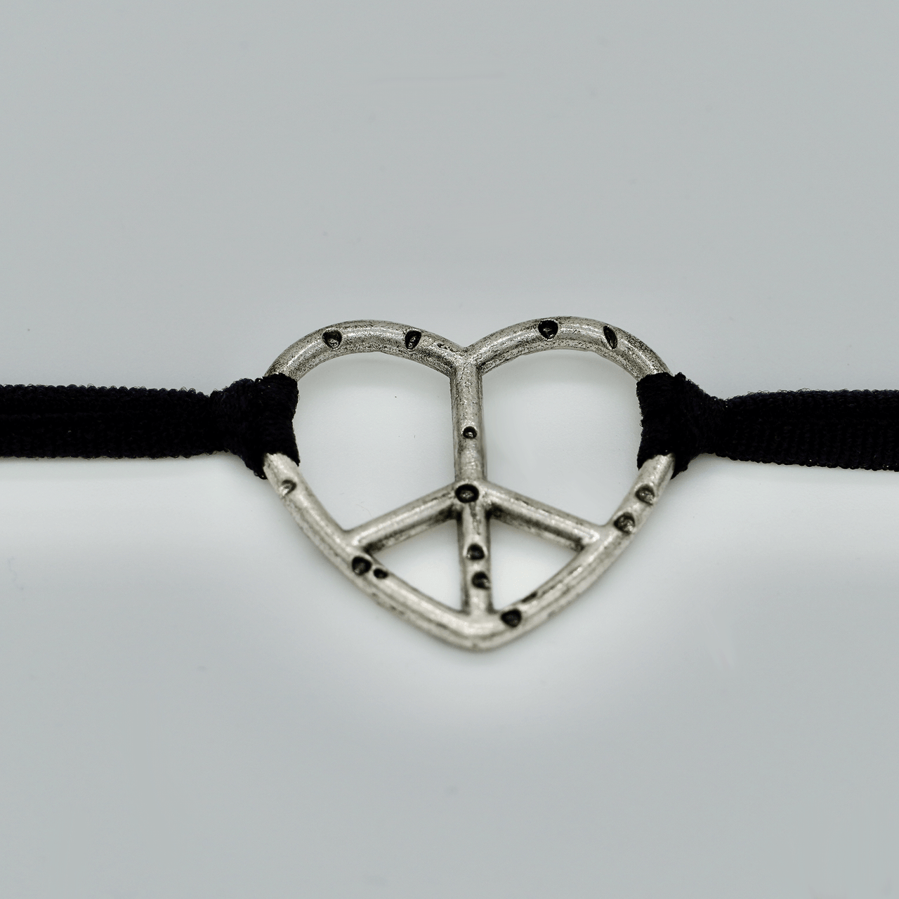 Peace Heart Stretch Choker Necklace