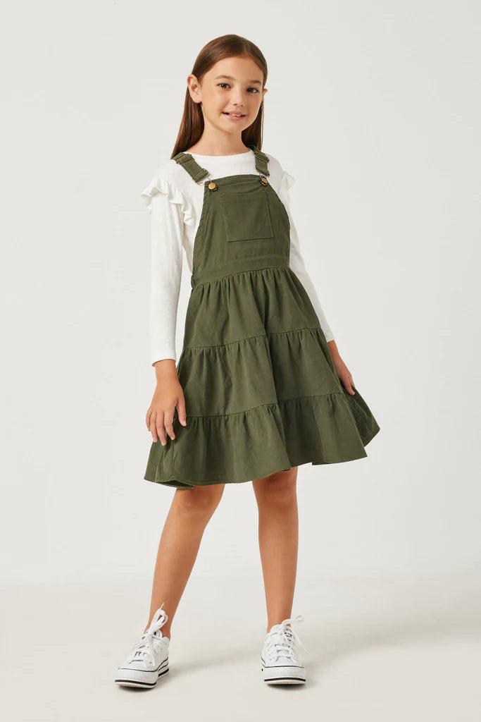 Corduroy Tiered Overall Dress