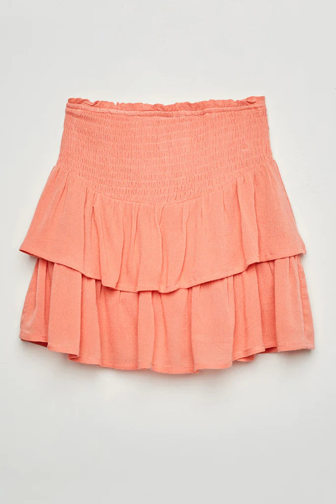 Smocked Ruffle Tiered Skirt