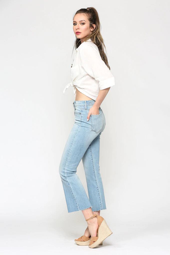 HIDDEN Happi Cropped Flare Stretch Jean - Women's Jeans in Light Wash