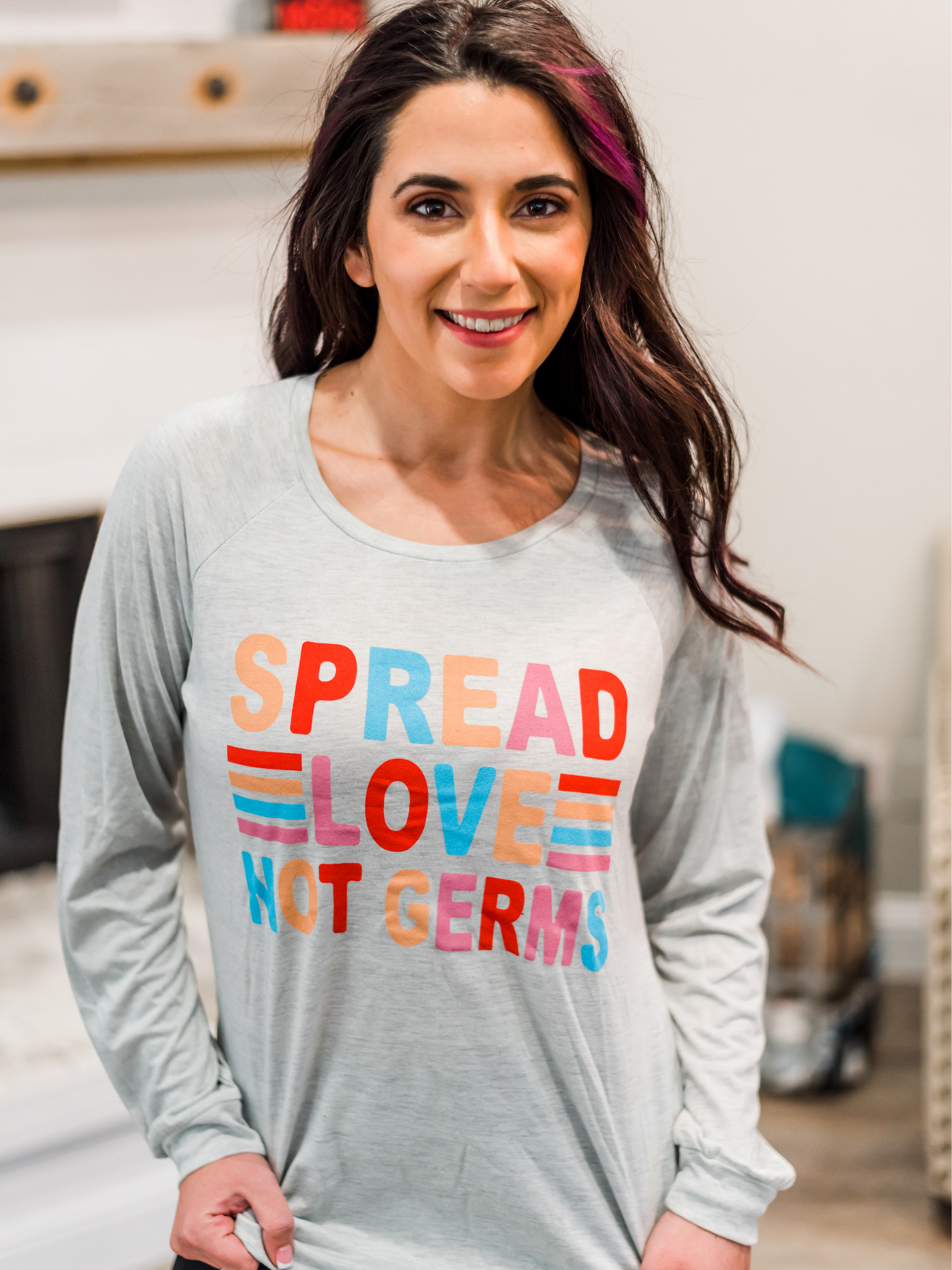 Spread Love Not Germs Long Sleeve Tee