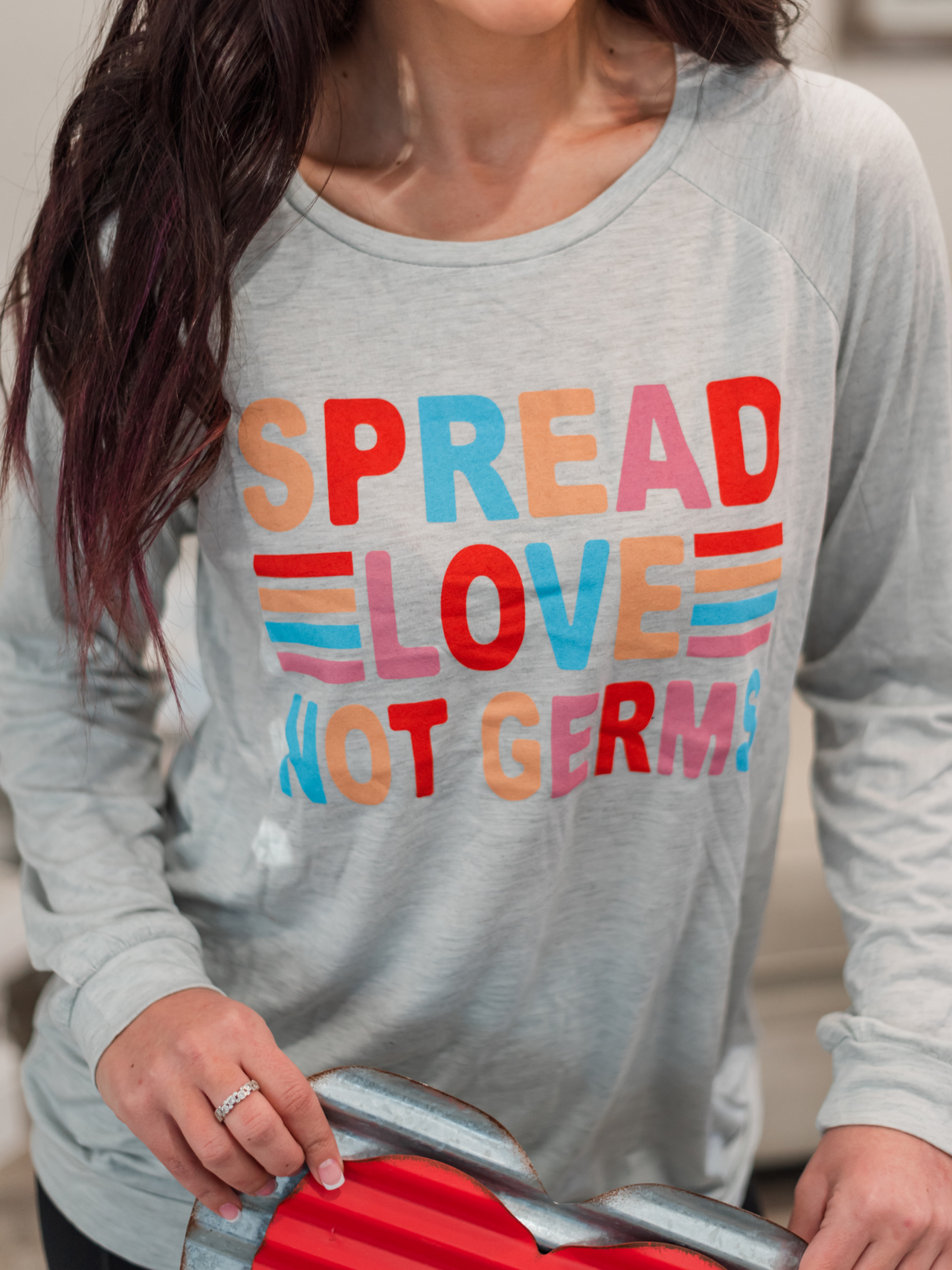 Spread Love Not Germs Long Sleeve Tee