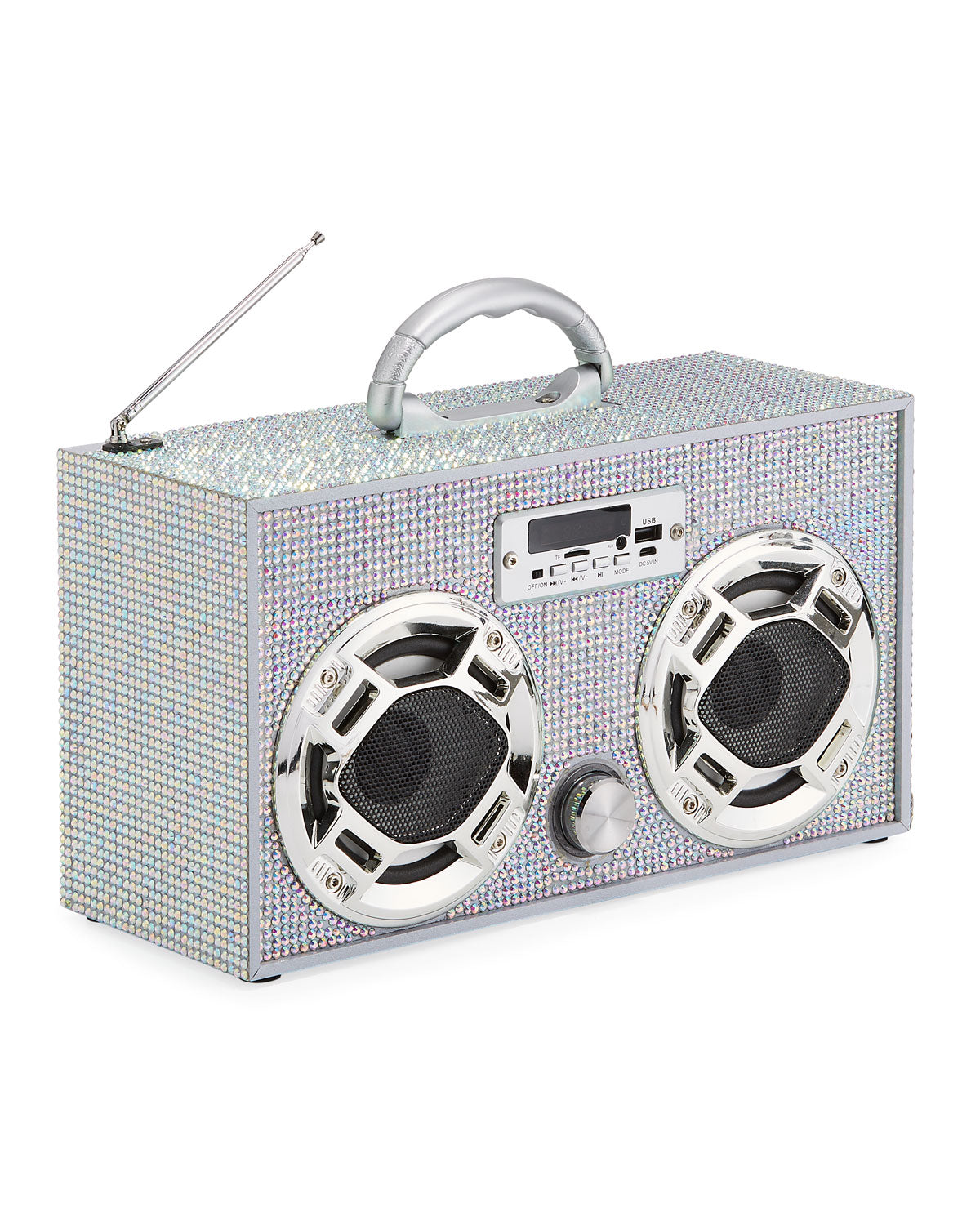 Bluetooth FM Radio W LED Speakers Boombox Bling