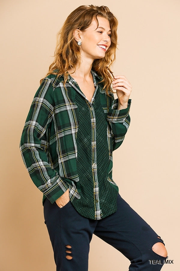 The Paige Plaid Button Down Top