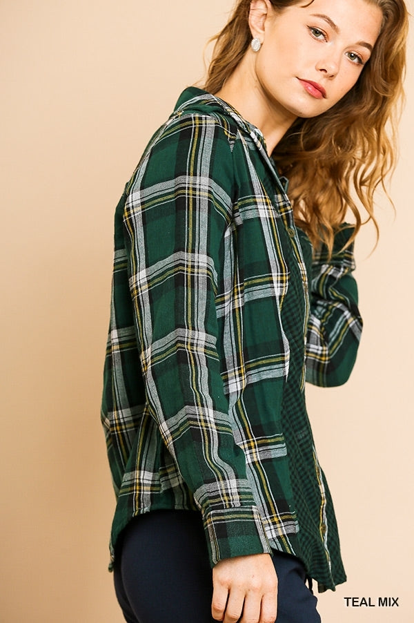 The Paige Plaid Button Down Top