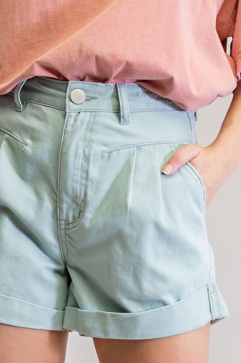 Easel Distressed Twill Shorts