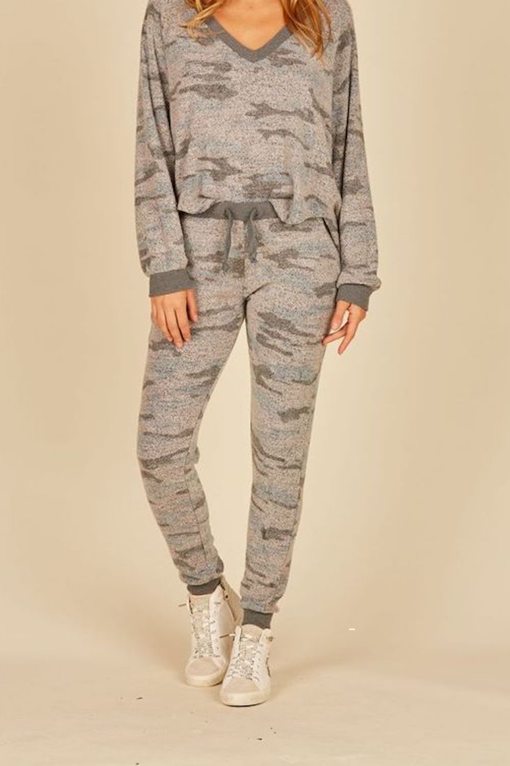 The Chloe Camo Fleece top