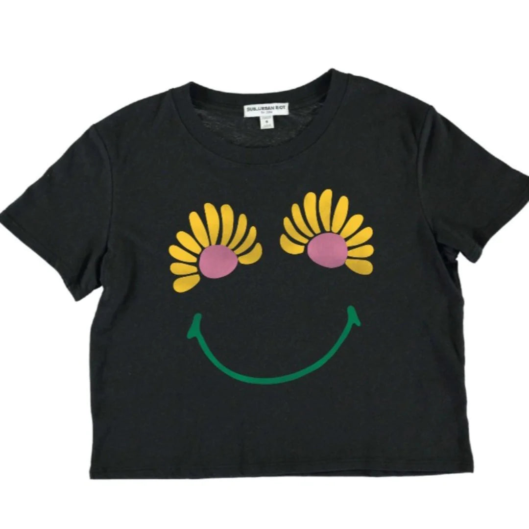 Flower Smile Cropped Tee