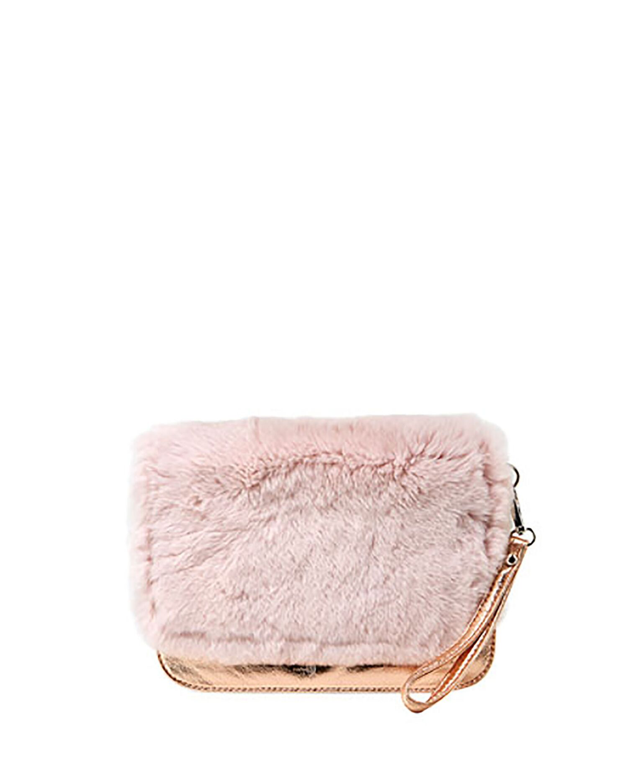 Bari Lynn Fur Front Pocket Cross Body/Wristlet