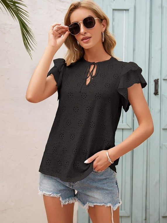 Anna-Kaci Eyelet Top