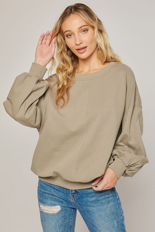 Cutout Draped Back Sweatshirt