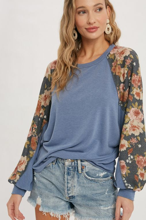 Contrast Sleeve Top