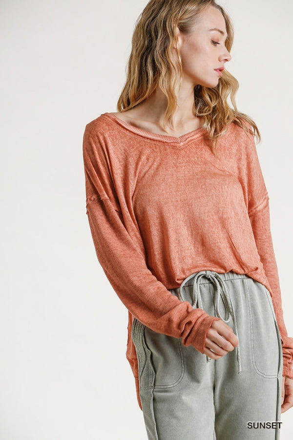 The Margo Washed Long Sleeve Top