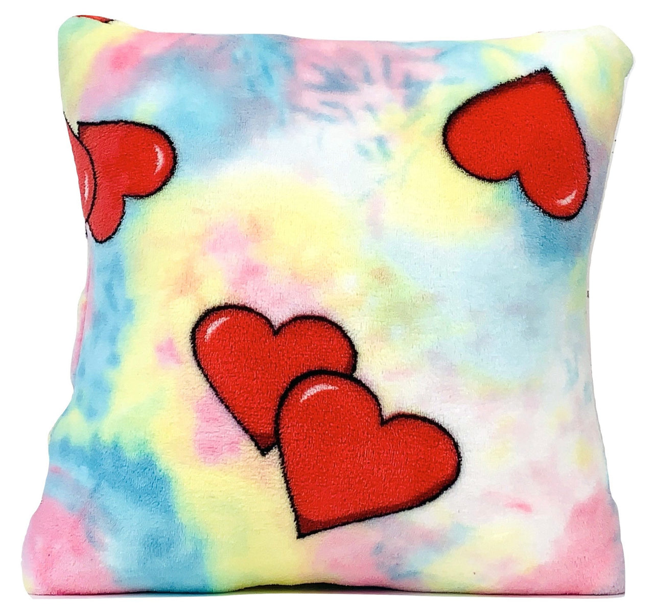 Made With Love & Kisses Tie Dye Hearts Pillow
